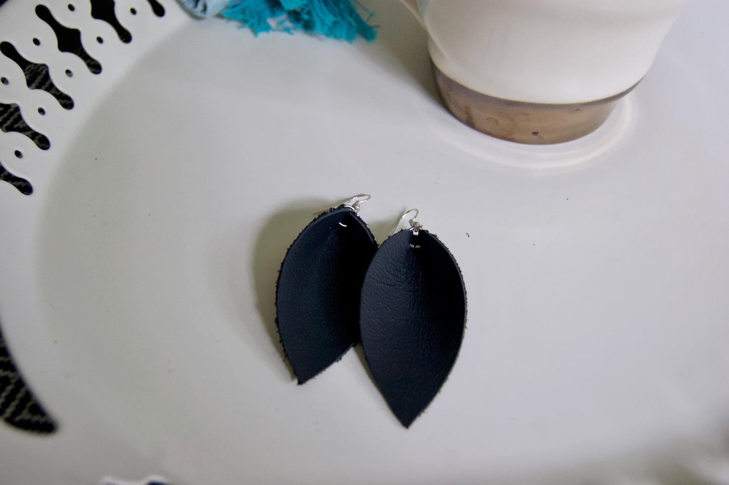 Black Leather Earrings