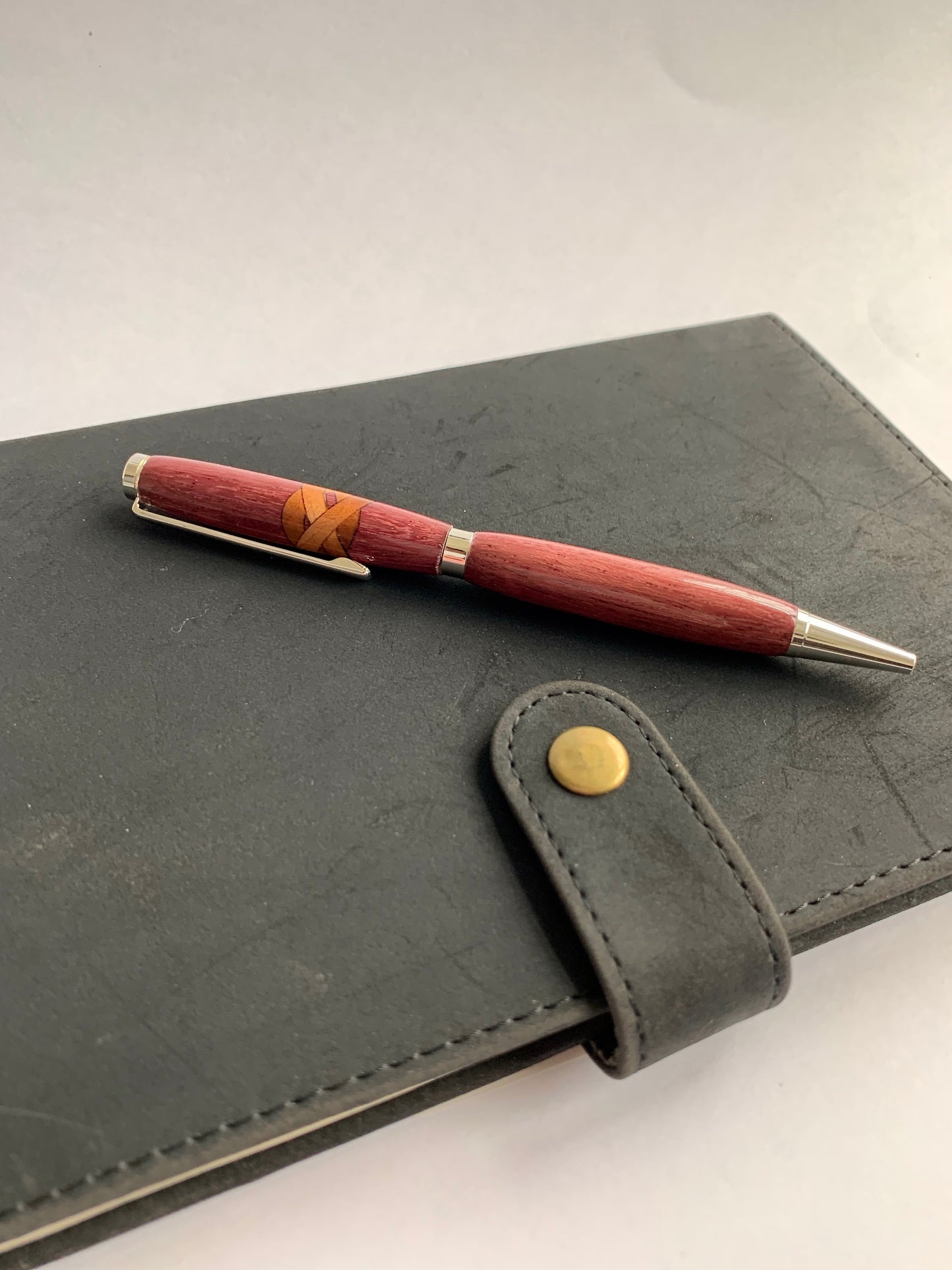 Purpleheart with Cherry Knot Slimline in Chrome