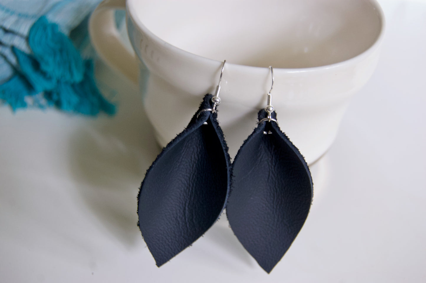 Black Leather Earrings