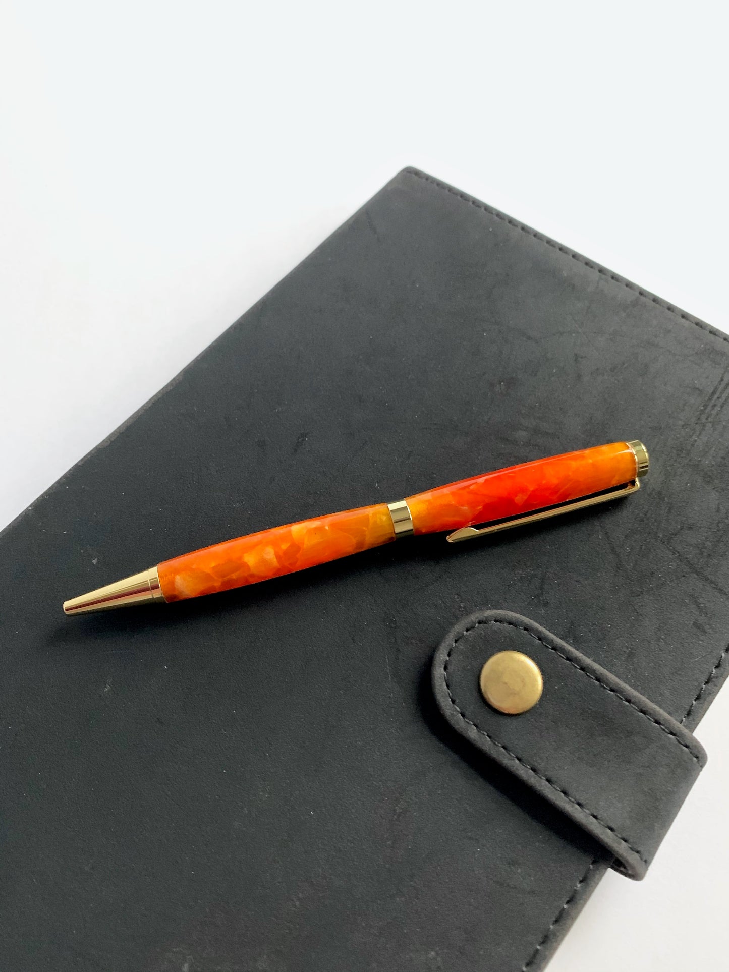 Orange Acrylic Slimline in Gold